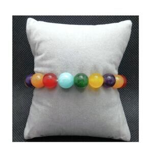 Artisan Colorful Gemstone Beaded Bracelet Stretch 10mm Size Vibrant Multicolor